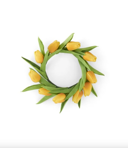 10" Orange Real Touch Mini Tulip Candle Ring
