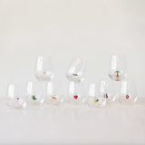 Stemless Wine Glass w/ Figure Inside, 10 Styles