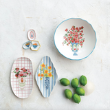 Textured Plate w/ Flowers in Vase (2 Styles)