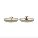 Hand-Painted Dish w/ Flower/Mushroom (2 Styles)