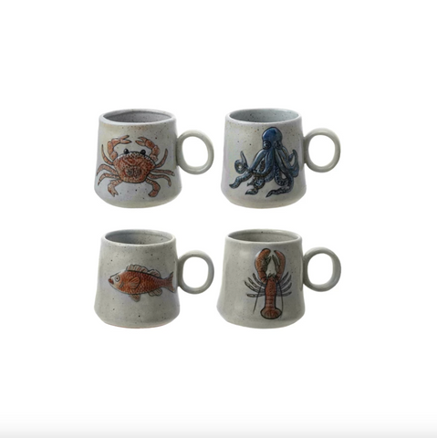 Sea Life Hand-Painted Mug