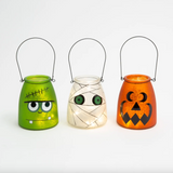 5.9"H B/O Lighted Glass Lantern