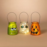 5.9"H B/O Lighted Glass Lantern