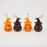 4"H Lighted Halloween Jack-O-Lantern Reversible