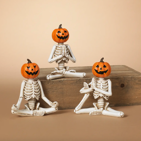 5.5" Skeleton w/ Pumpkin Head