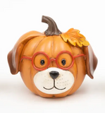 4.5" Resin Harvest Pumpkin Dog (3 Variants)