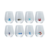 Wine Glass w Hand-Blown Figure (8 Styles)