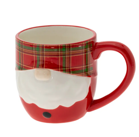 Plaid Santa Gnome Mug