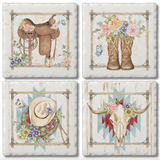 Cork Backed Absorbent Coasters 4 Pack (Multiple Styles)