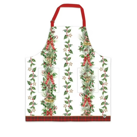 Holiday Garland Apron with Pockets