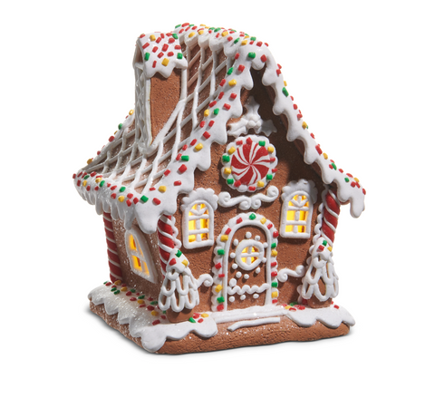 6.5" Lighted Sprinkle Gingerbread House
