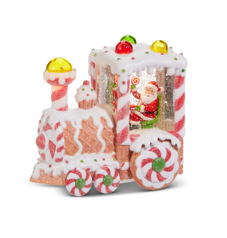 7.5" Santa Lighted Water Gingerbread Train