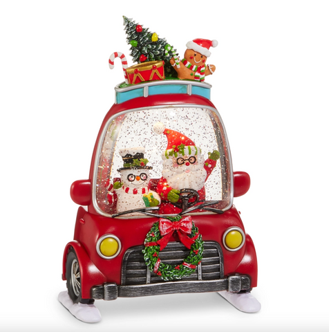 10.5" Holly-Day Friends Lighted Water Car