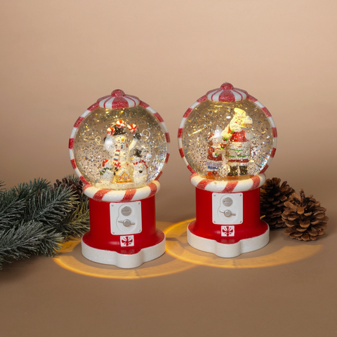 Red Swirling Glitter LED Snow Globe 2.0