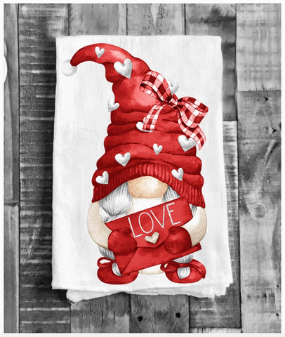 Red Gnome Cotton Tea Towel