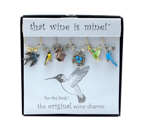 For The Birds Wine Charms