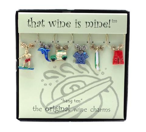 Hang Ten Wine Charms