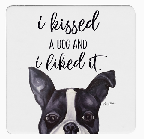 "Kissed A Dog" Cork Back Paper Bar Coasters (Copy)
