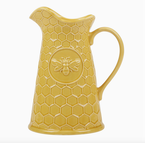 French Bees Embossed Honeycomb Pitcher