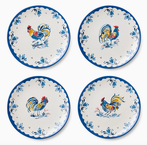 French Rooster Dinner Plate 11"
