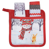 Snow Cat Potholder Set