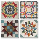 Cork Backed Absorbent Coasters 4 Pack (Multiple Styles)