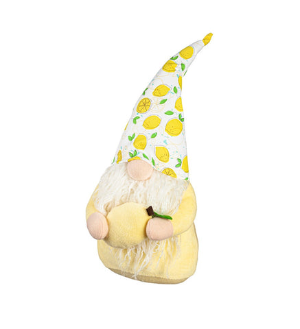 16" Fabric Gnome With Lemon Table Decor