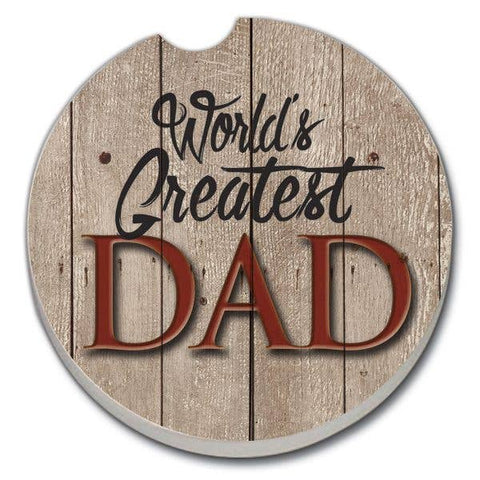 World's Greatest Dad Absorbent Stone Car Coaster