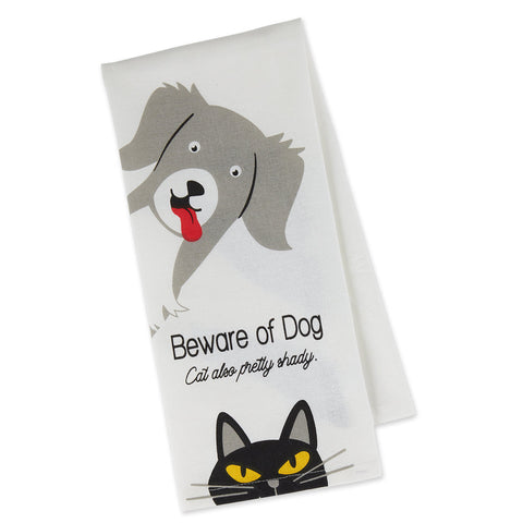 Beware Dog & Cat Dish Towel