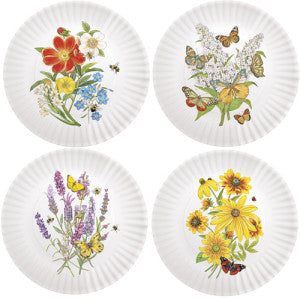 Floral Melamine Plates (Set of 4)