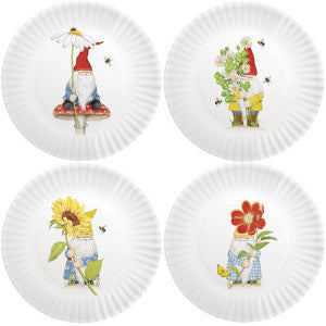 "Everyday Gnome" Melamine Plates (Set of 4)
