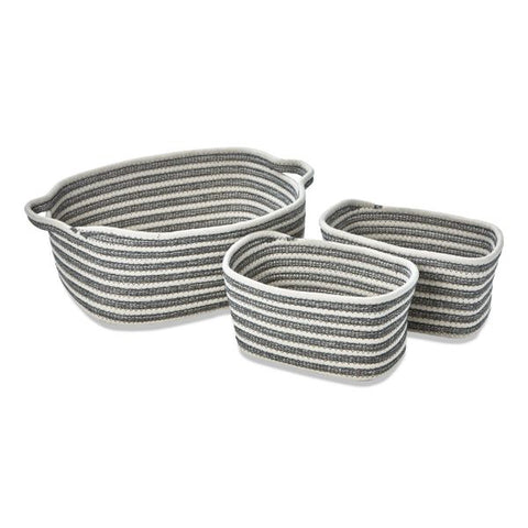 Ameile Striped Baskets Set of 3