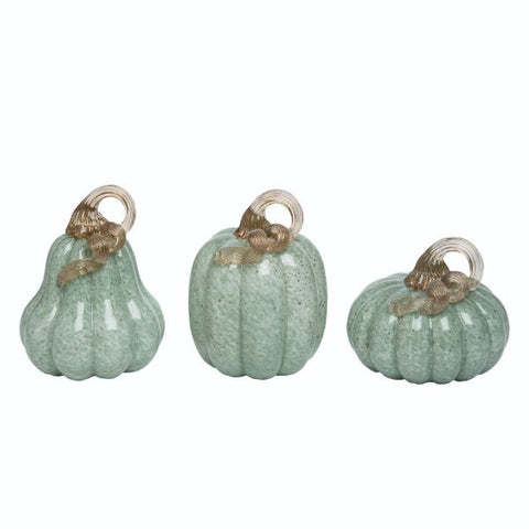 Glass Harvest Pumpkins w/ Gold Accent