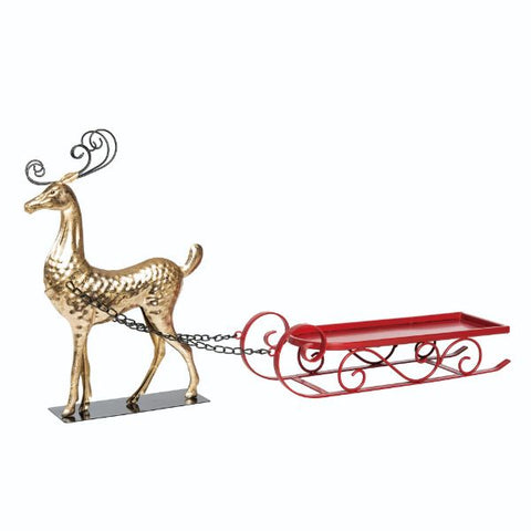 Metal Reindeer & Sled Decor