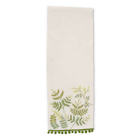 72" Table Runner w/ Embroidered Ferns