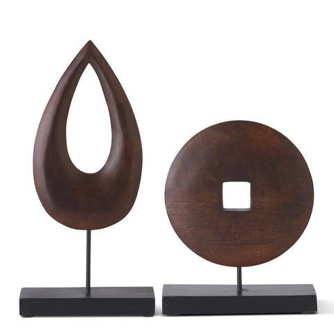 Dark Mango Wood Round Sculptures
