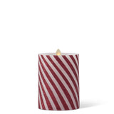 Thin Candy Striped Wax Luminara Pillar Candles