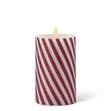 Thin Candy Striped Wax Luminara Pillar Candles