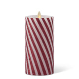 Thin Candy Striped Wax Luminara Pillar Candles