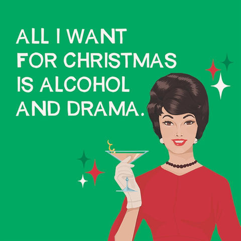 "Christmas Drama" Cocktail Napkins