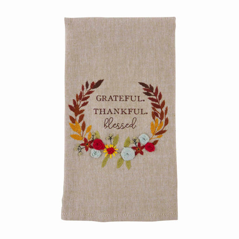 Thankful French Knot Towel