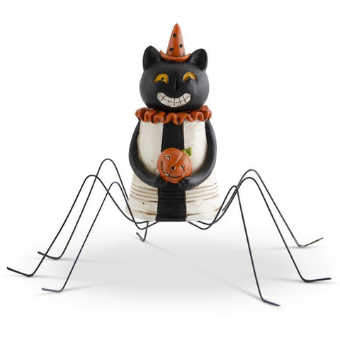 Resin Halloween Spider Black Cat