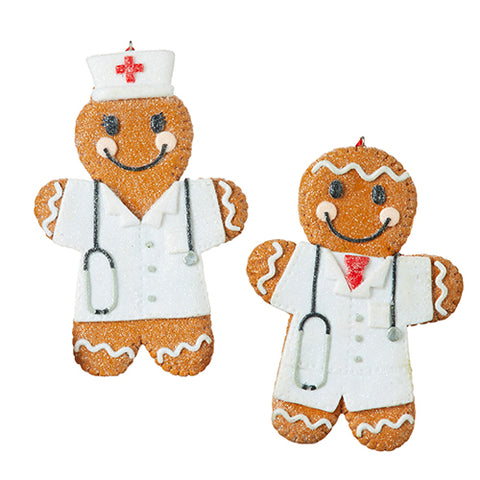 Gingerbread Nurse And Doctor Ornament
