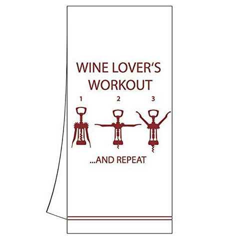 "Wine Lovers Workout" Kitchen Towel