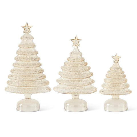 Icy Layered Golden Glass Christmas Tree (3 Variants)