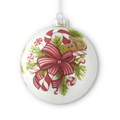 Candy Cane & Gingerbread Cream Ornament