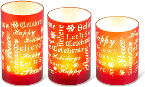 Matte Red LED Glass Candles