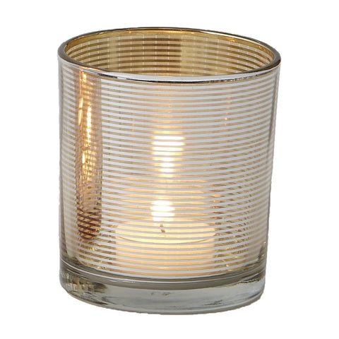 Gold Cylinder Candle Holder