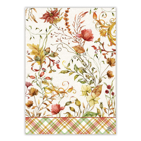 Fall Leaves & Flowers Kitchen Towel