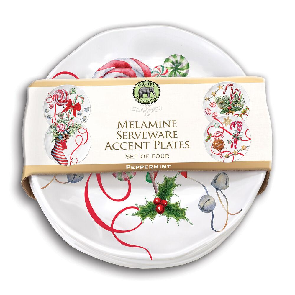 Peppermint Melamine Serveware Accent Plate Set - Thumbnail 5
